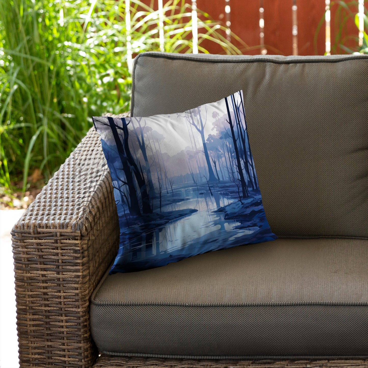 Cold and Muddy Blue Poly Twill Throw Pillow Insert | Home Decor