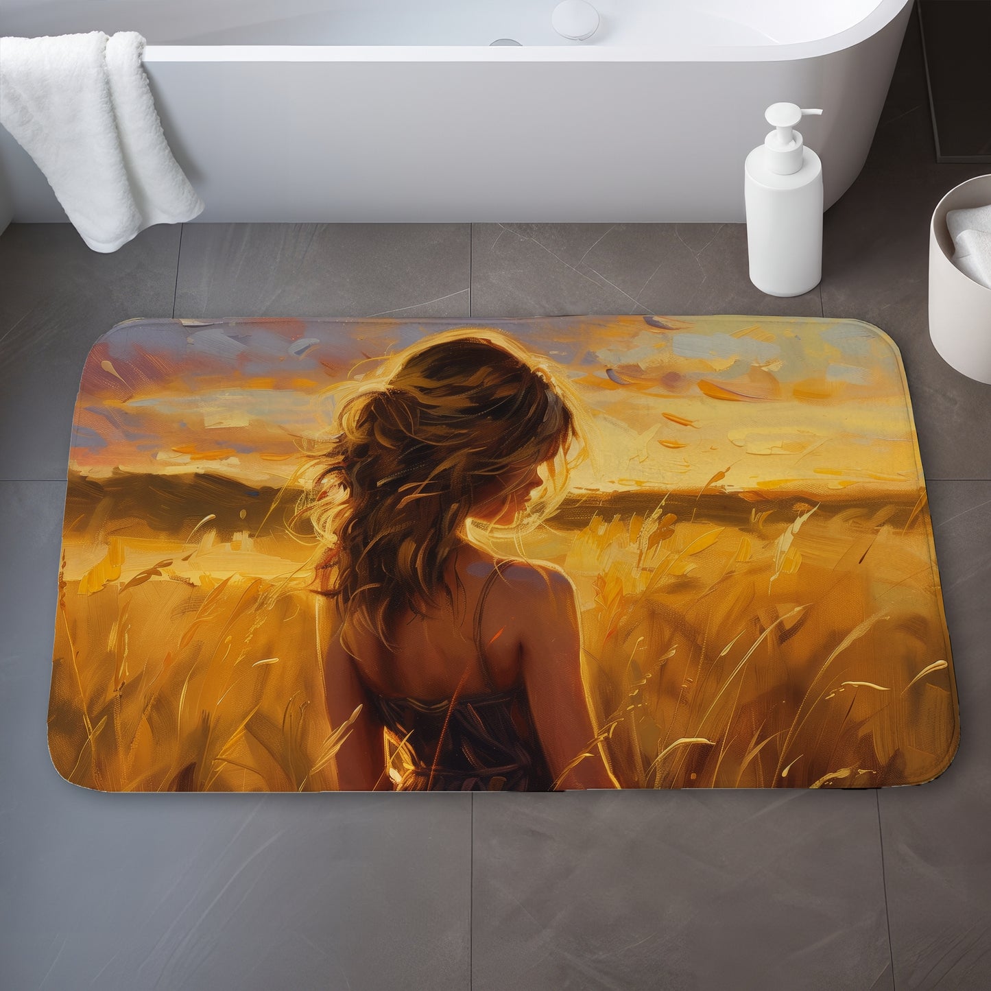Warm field - 17"x24" Bath mat