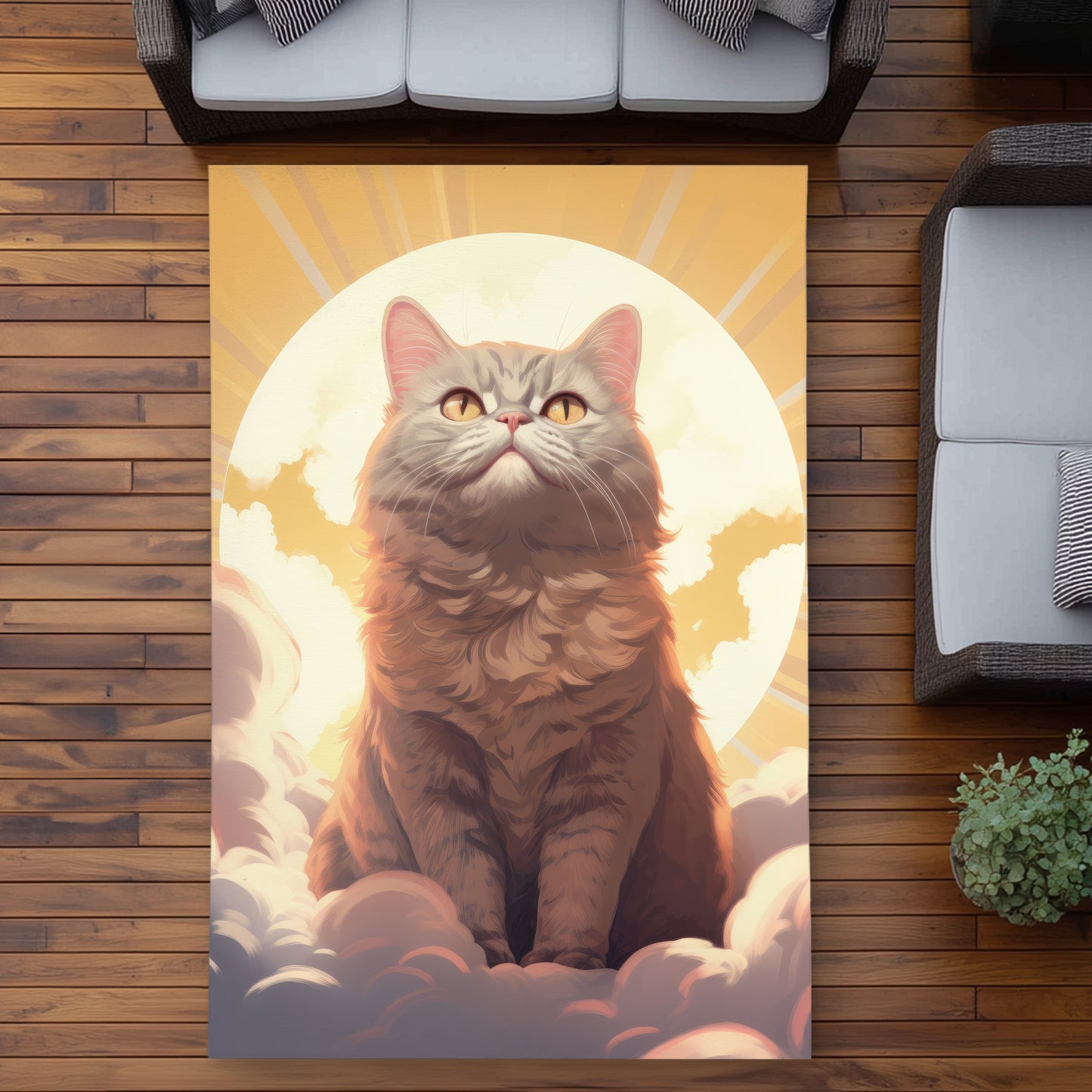 Intangible Purr Yellow Outdoor Area Rug for Home Decor