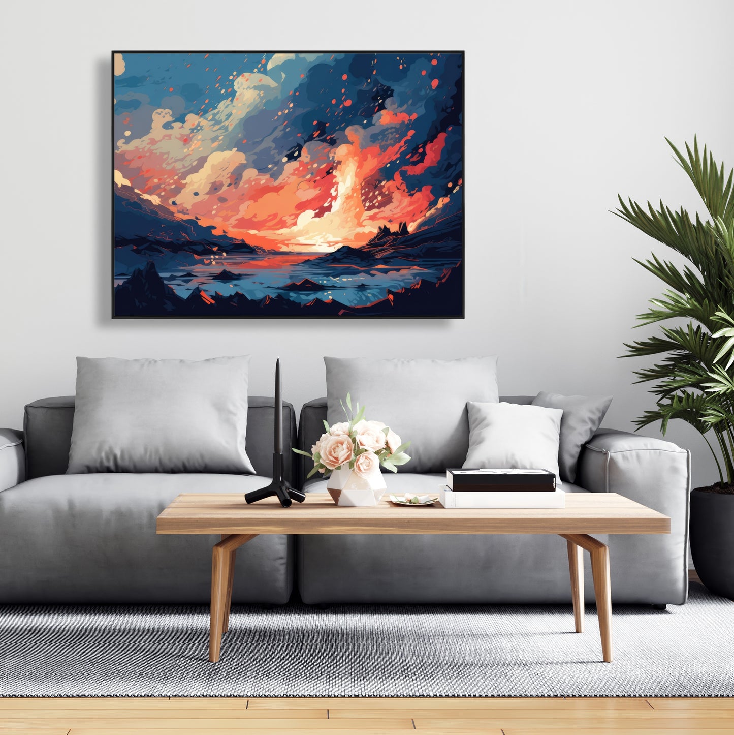 Magma does not wait - 36"x36" Framed canvas