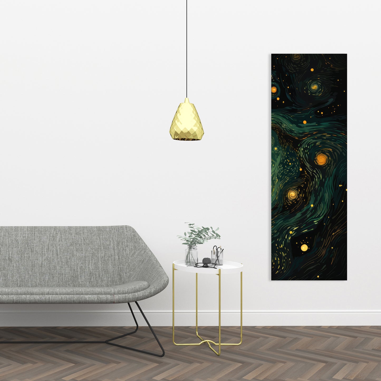 Illuminated in Space - Black Canvas Home Decor Art Print