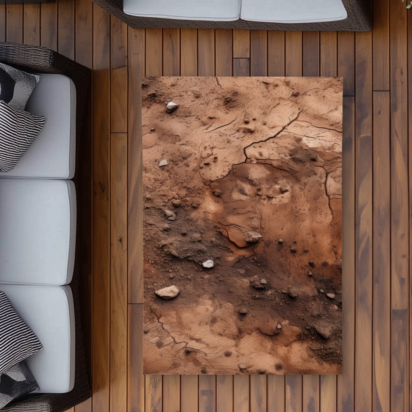 Mud and Stones Brown Outdoor Area Rug for Home Decor