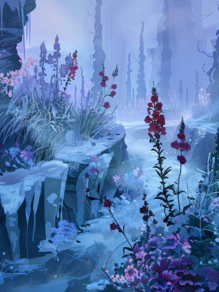 Valley of ice - Framed Canvas - Print on demand