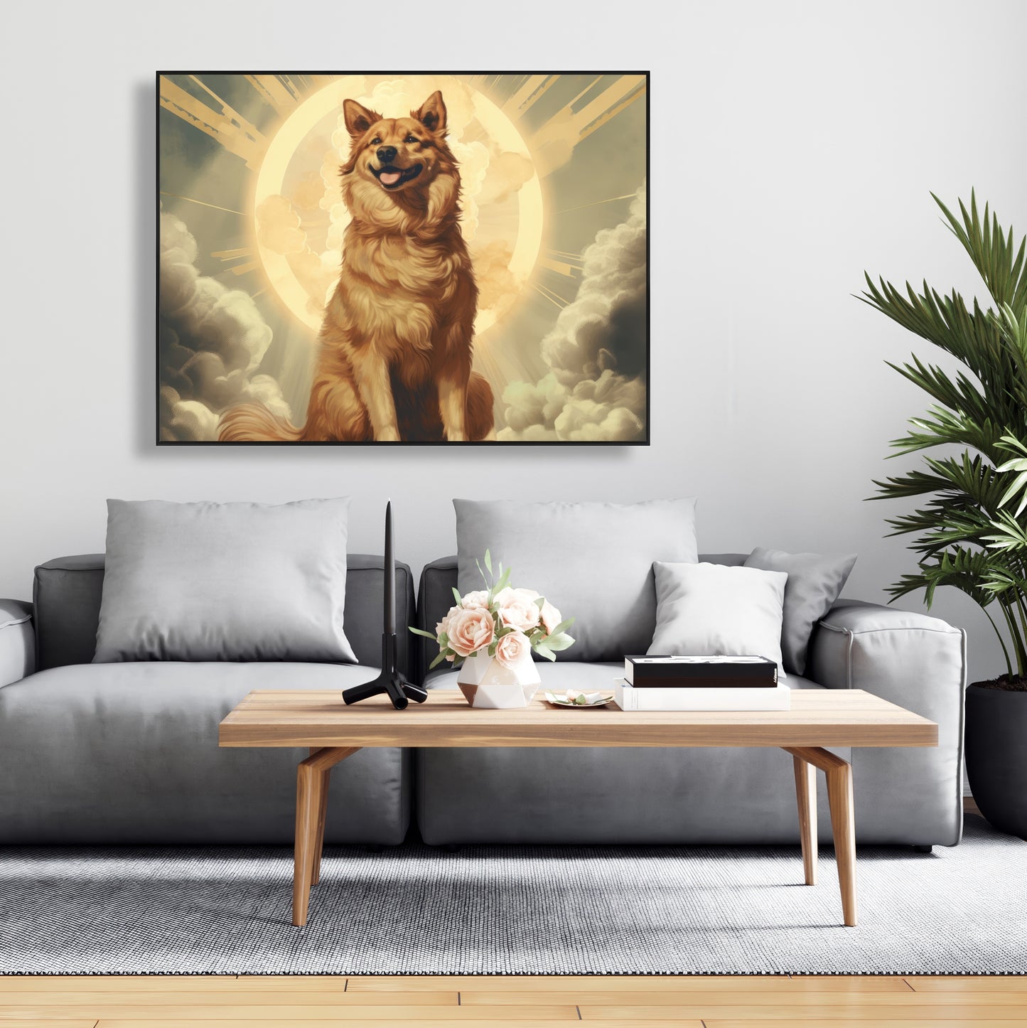 Man's best angel - 36"x36" Framed canvas
