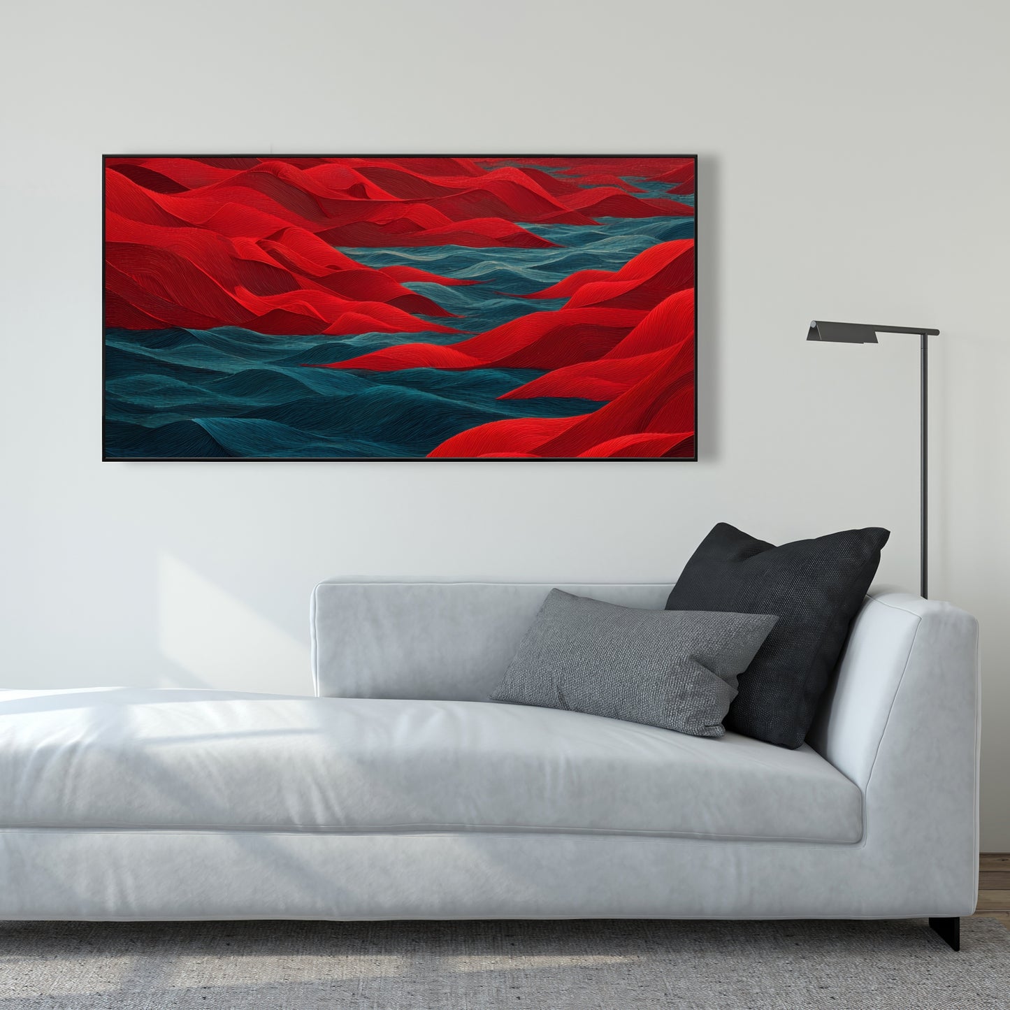 Red Sea - Red Framed Canvas Art for Home Decor