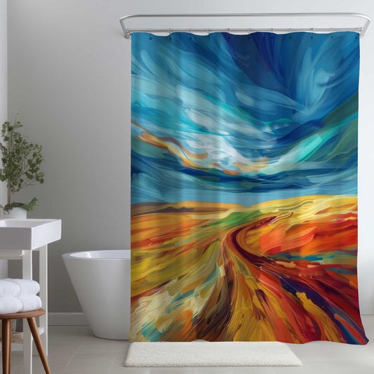 Rideau de douche motif Vagues | Rideau de décoration élégant