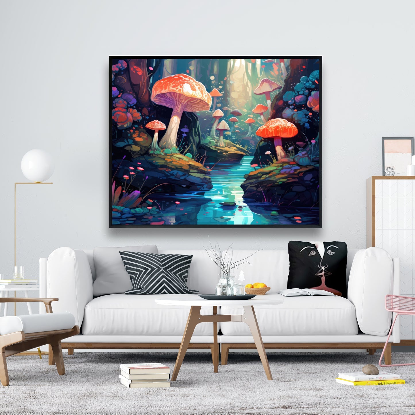 Whimsical forest - Framed Canvas - Print on demand