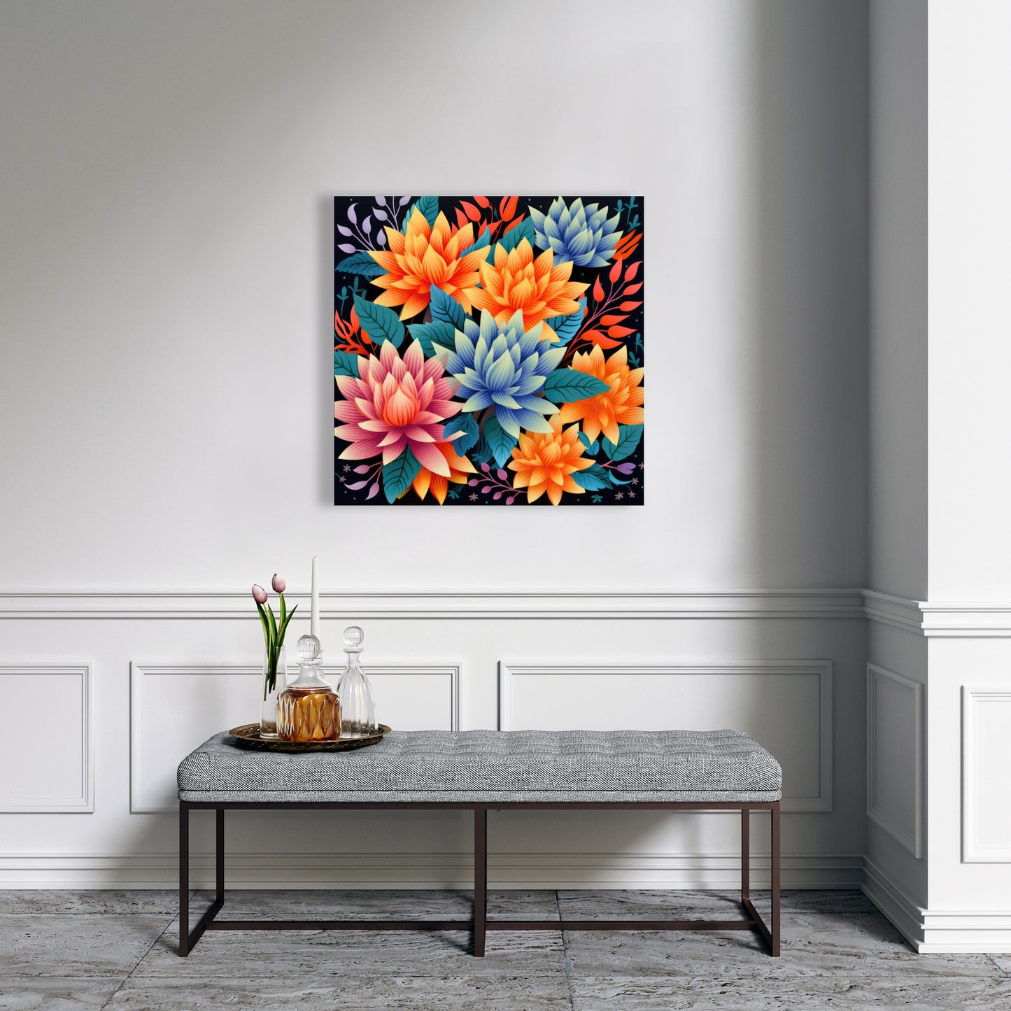 Color bouquet Turquoise Canvas for Stylish Home Decor