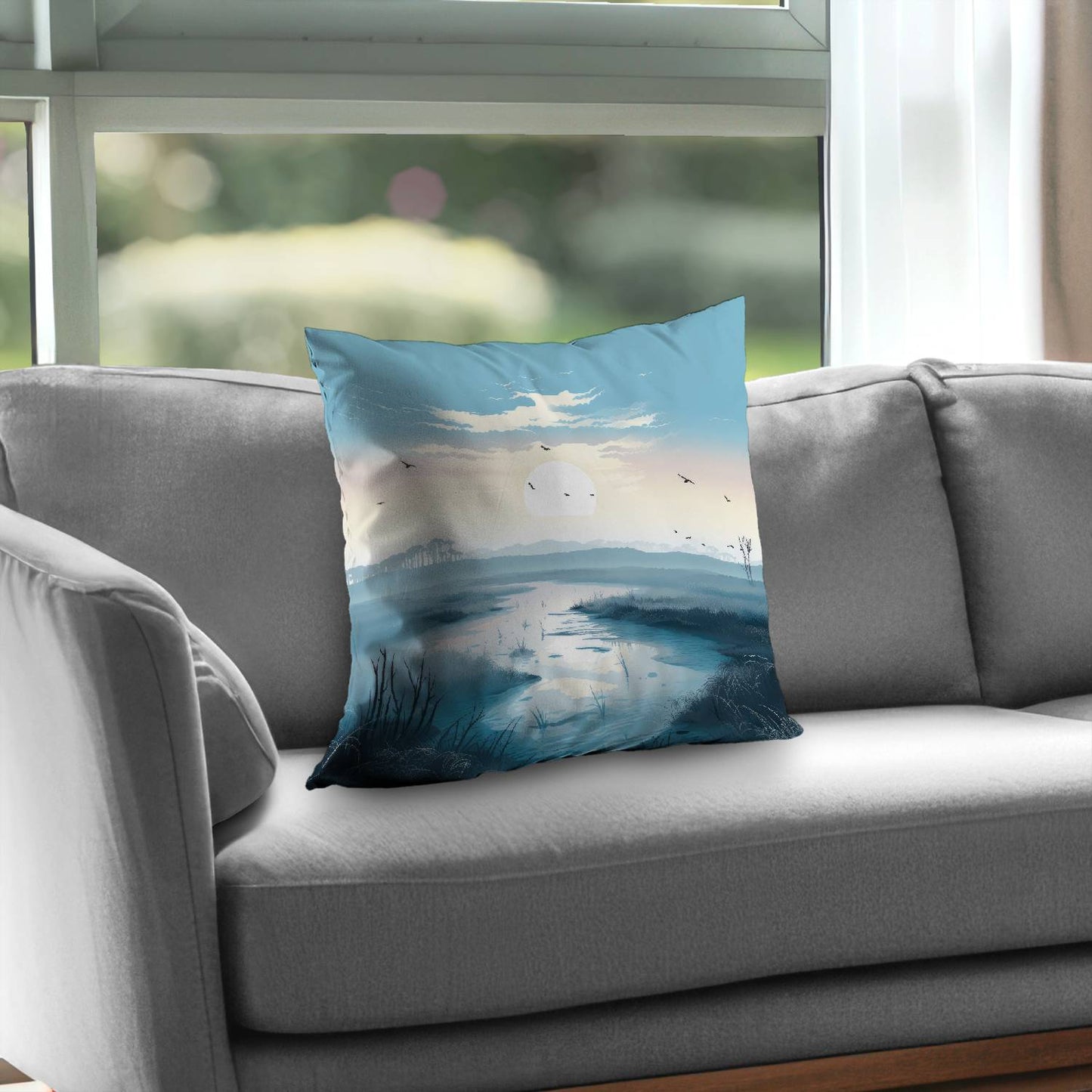 The Marsh White Poly Twill Throw Pillow - Home Decor Accent