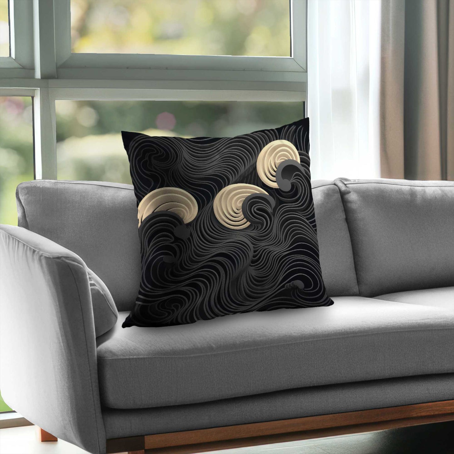Layers Poly Twill Throw Pillow - Stylish Home Decor Accent