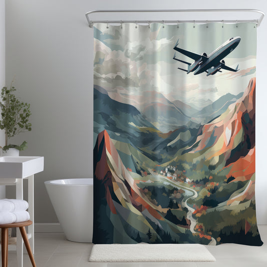 Shallow Flight Beige Shower Curtain for Elegant Home Decor