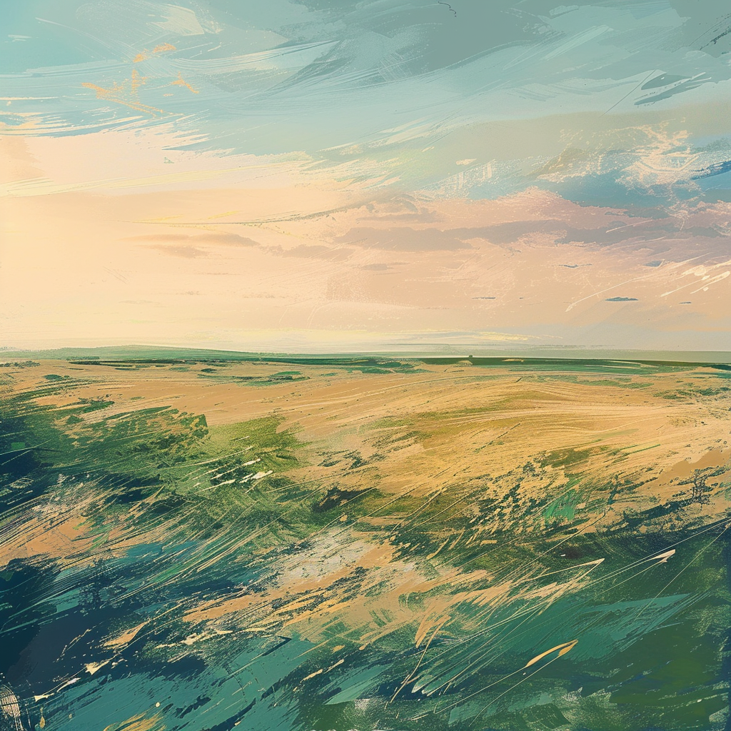 Evening in the field - 32"x32" Canvas