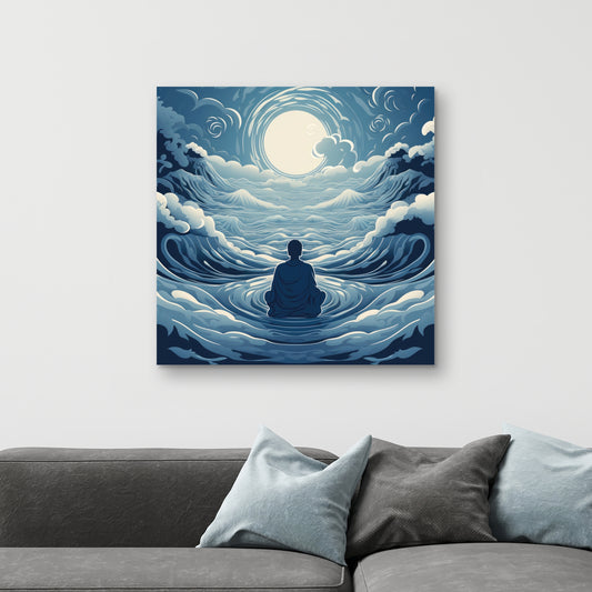 Infinite Wisdom - Gray Canvas Wall Art for Home Decor