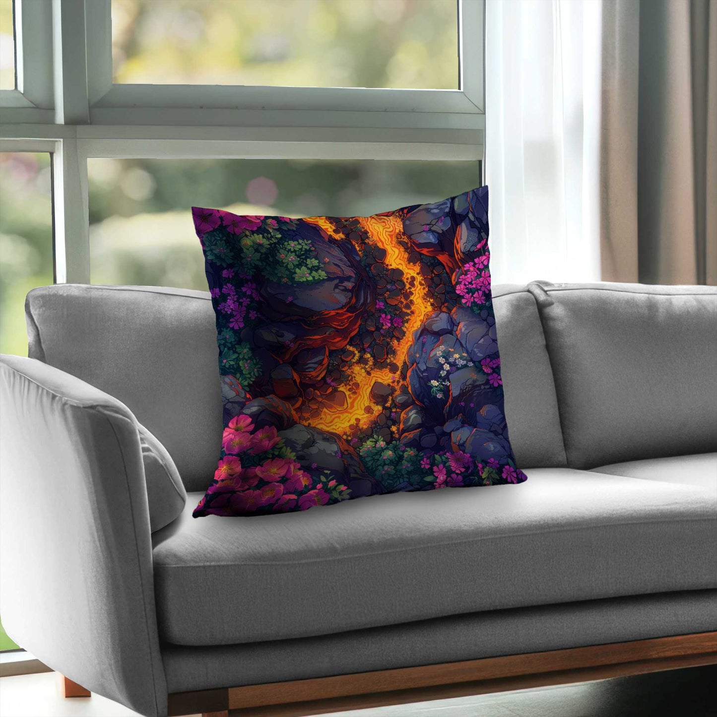 Hot River Poly Twill Throw Pillow - Cozy Home Decor