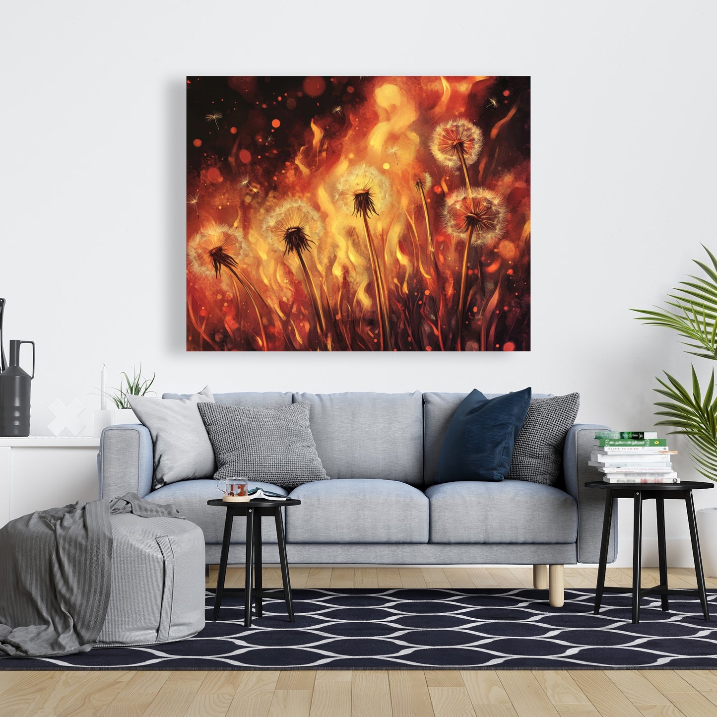 Dandy Fire - Yellow Canvas Art for Home Decor | Brighten Up