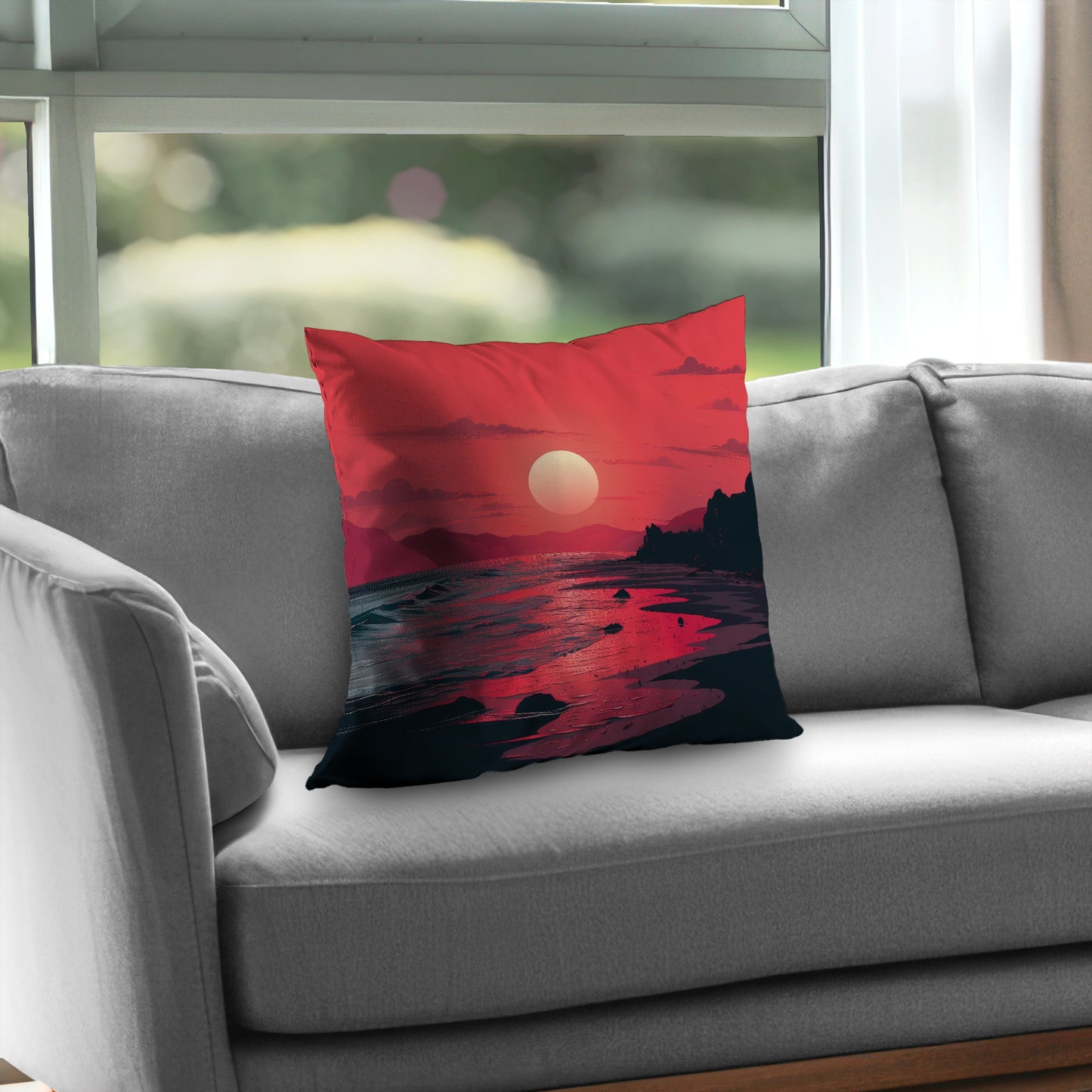 Red sky - Throw Pillow