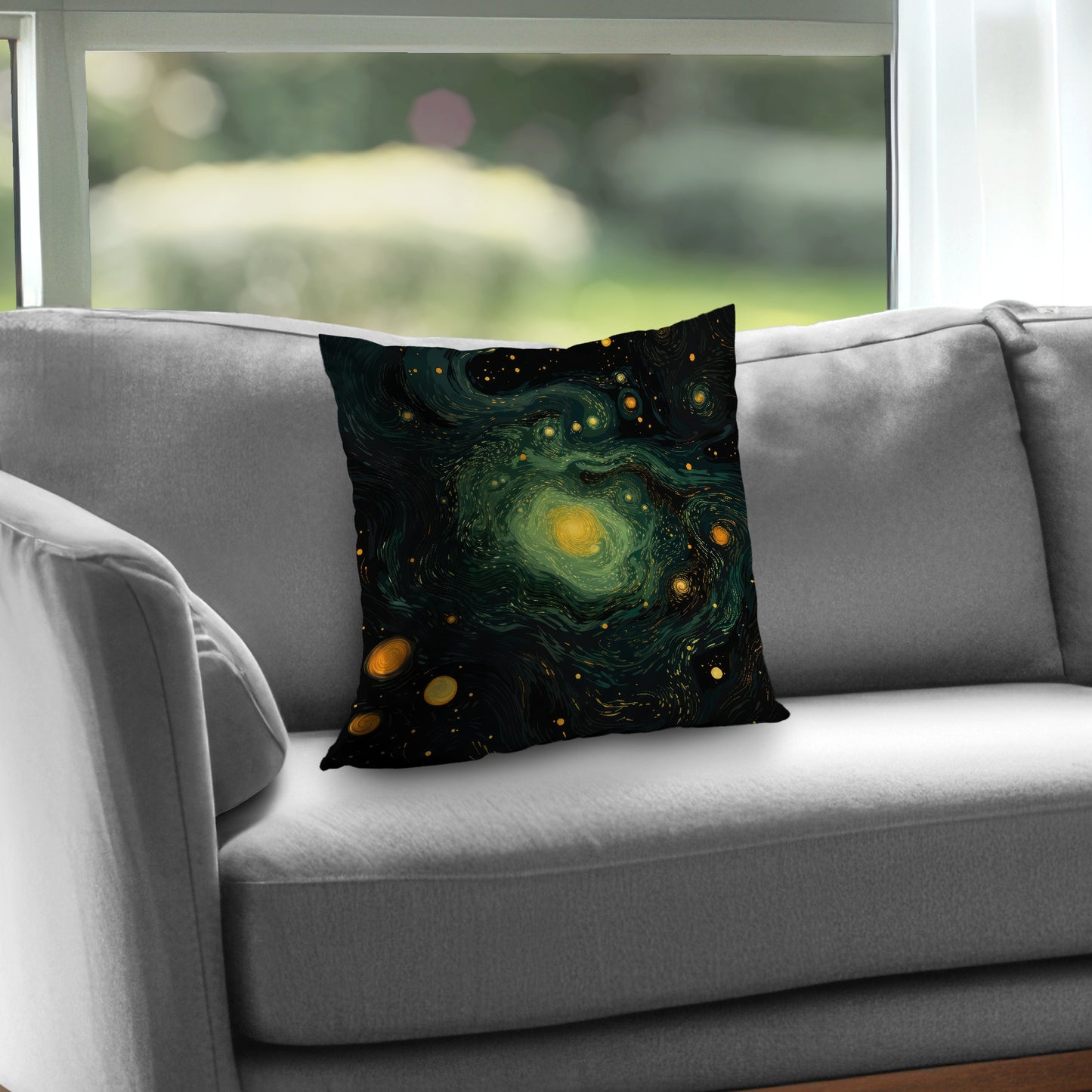 Illuminated in Space Black Poly Twill Throw Pillow Insert | Home Decor
