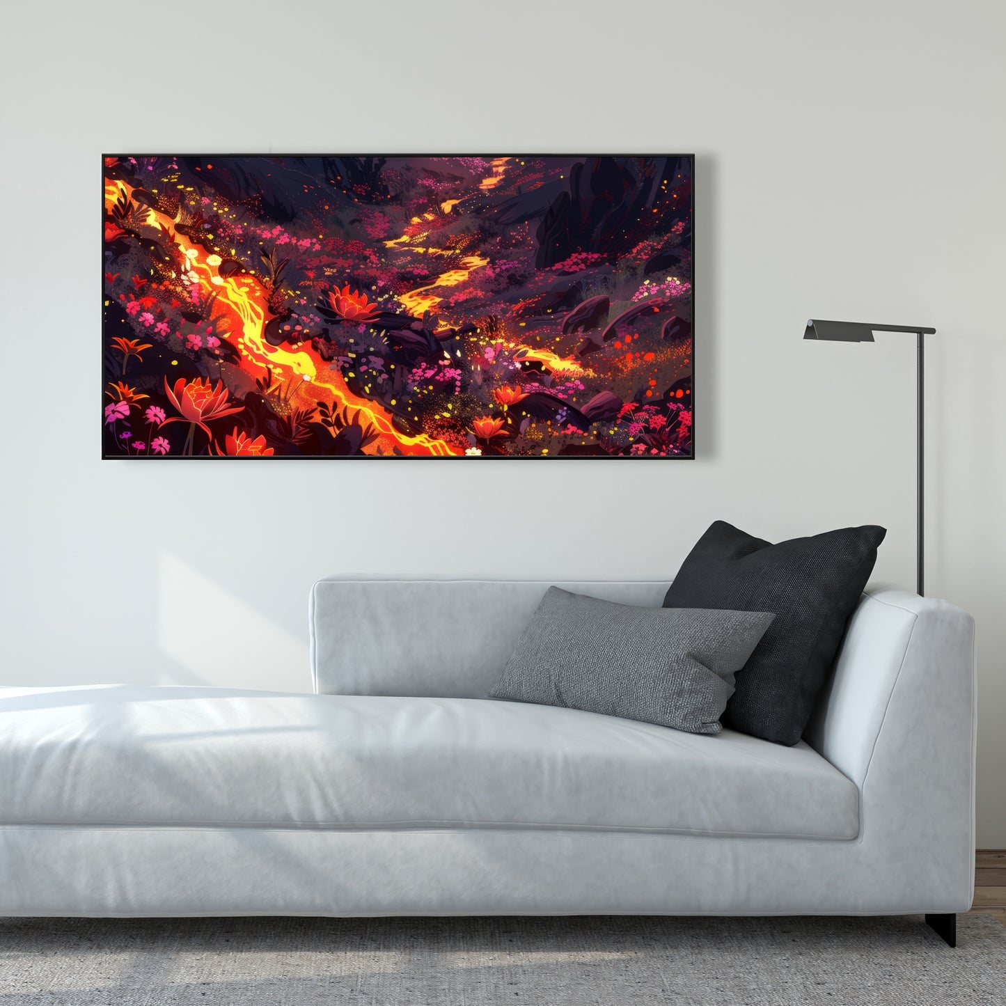 Bloom and eruption - Framed Canvas - Print on demand
