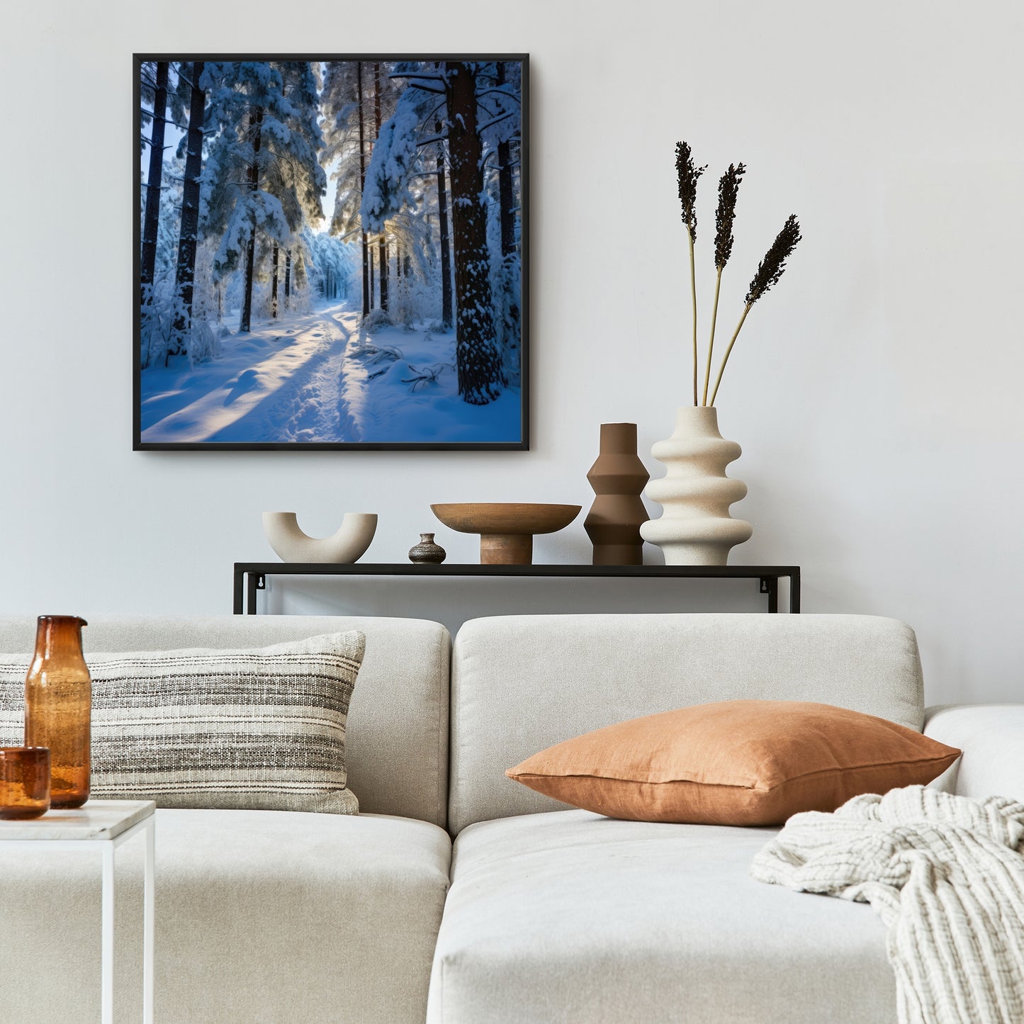 Snowy path - 36"x36" Framed canvas