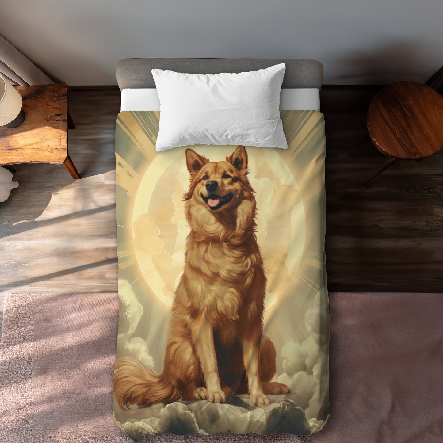 Man's Best Angel White Duvet Cover | Elegant Home Decor