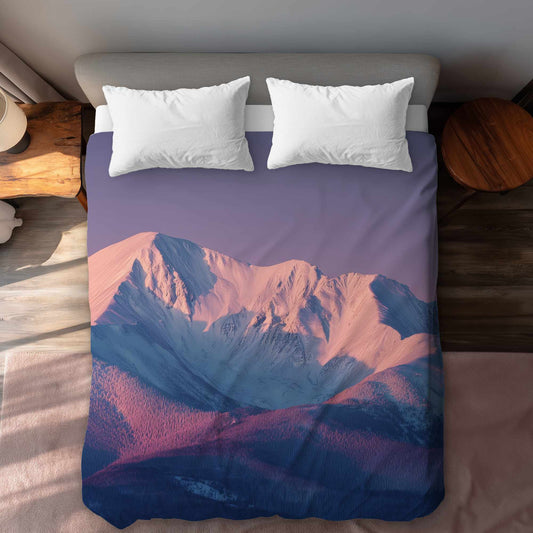 Housse de couette bleu neige montante - Accessoire de décoration élégant pour la maison
