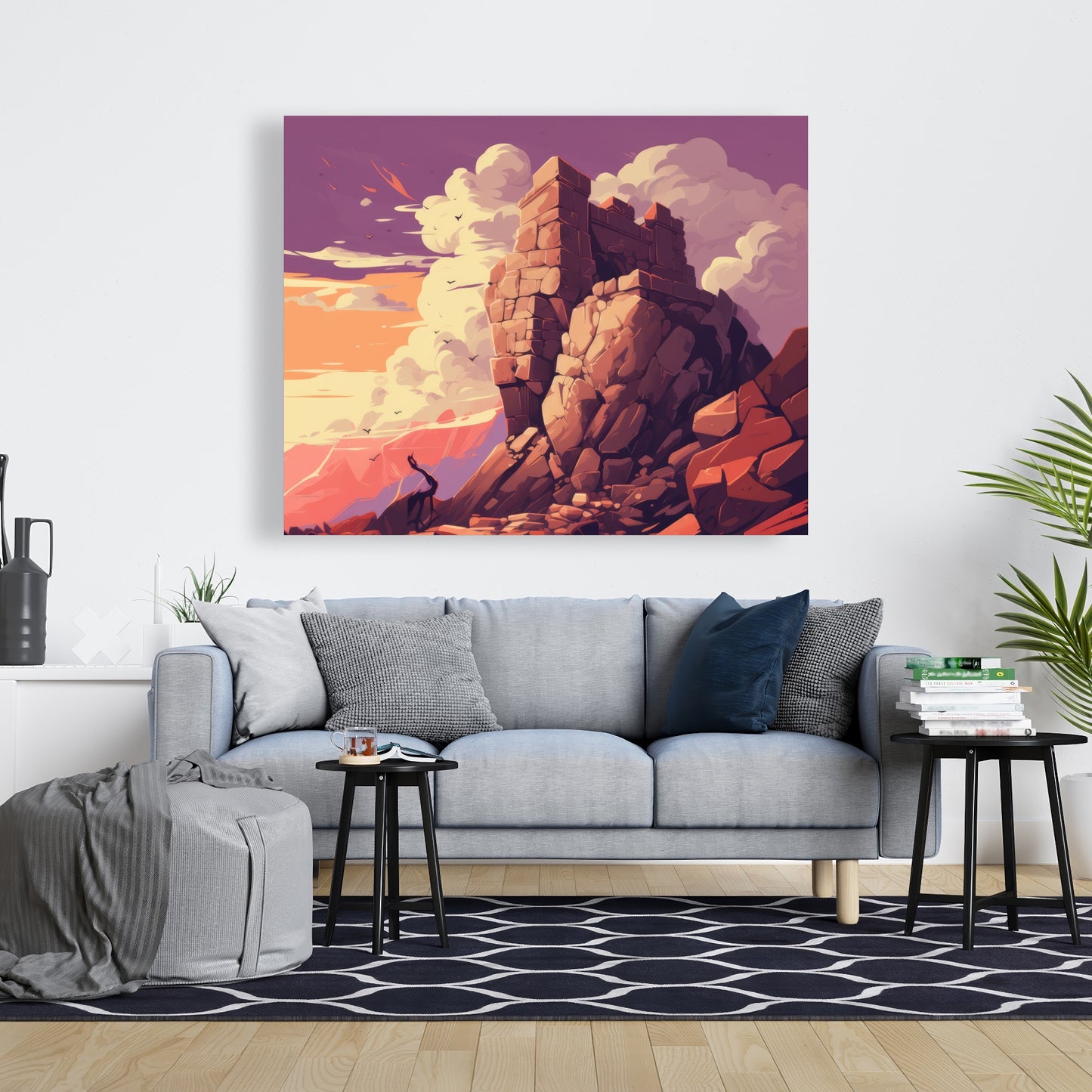 Standing Above - Coral Canvas Art for Elegant Home Decor
