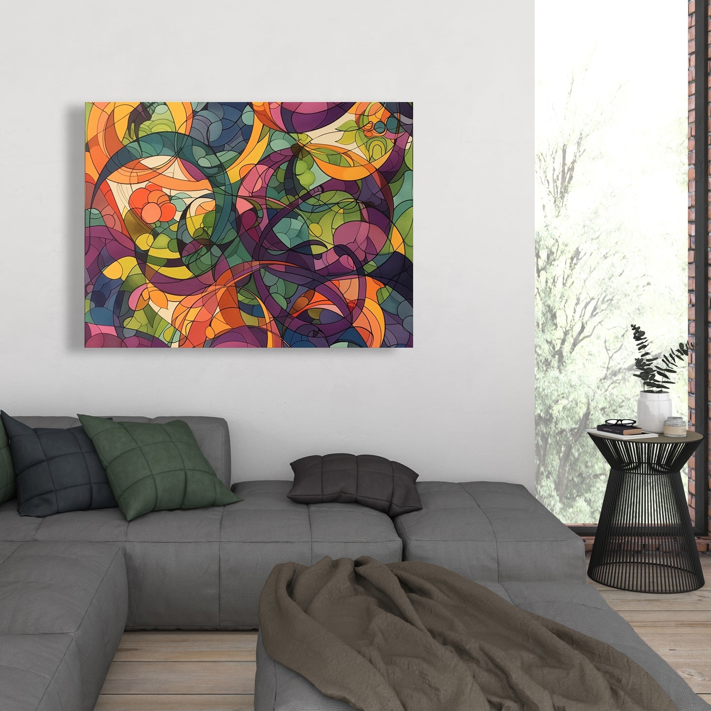 Converge - Purple Canvas Wall Art for Home Decor