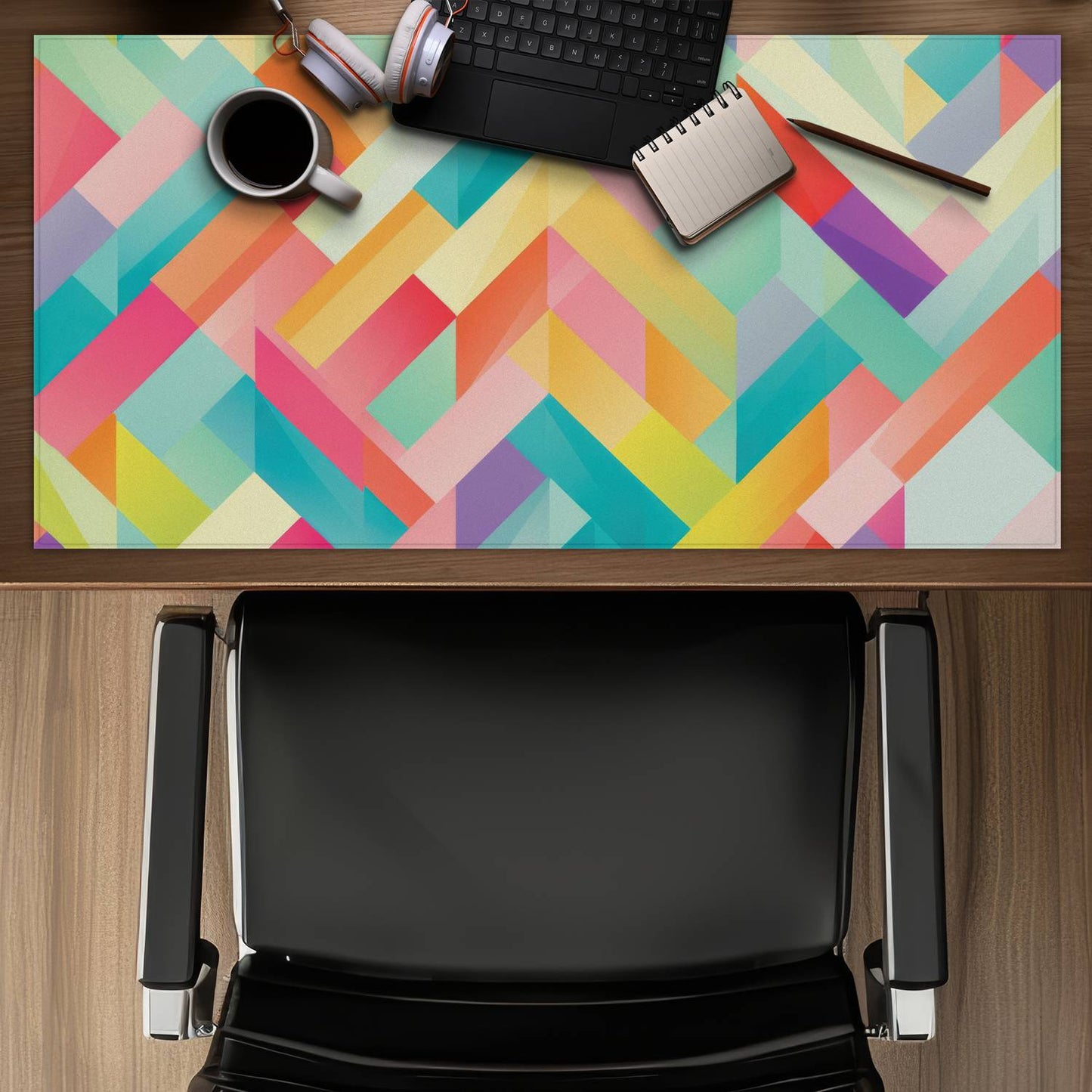 Stripe Harmony Orange Gaming Mat - Stylish Home Decor Mat