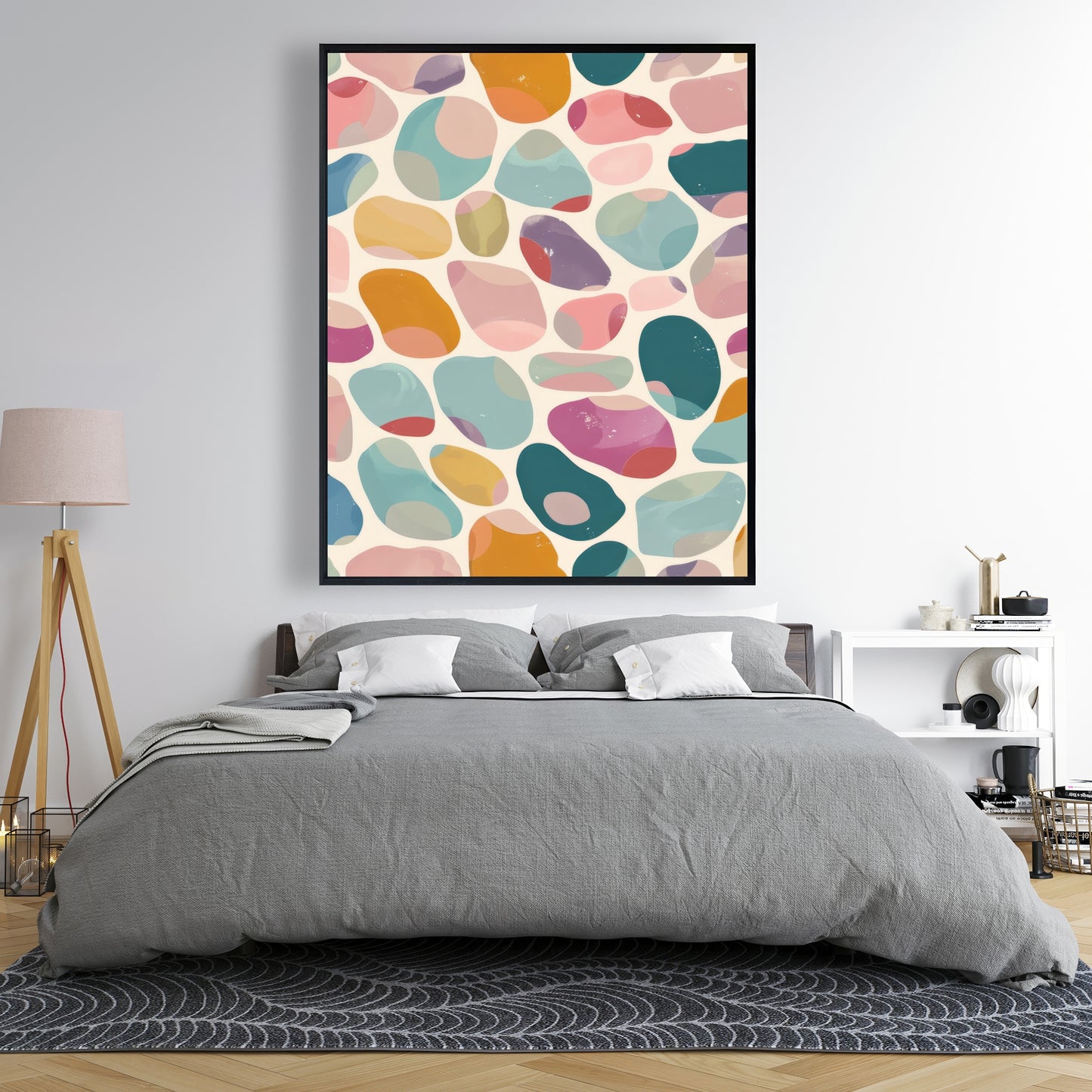 Dots and bops - 36"x36" Framed canvas