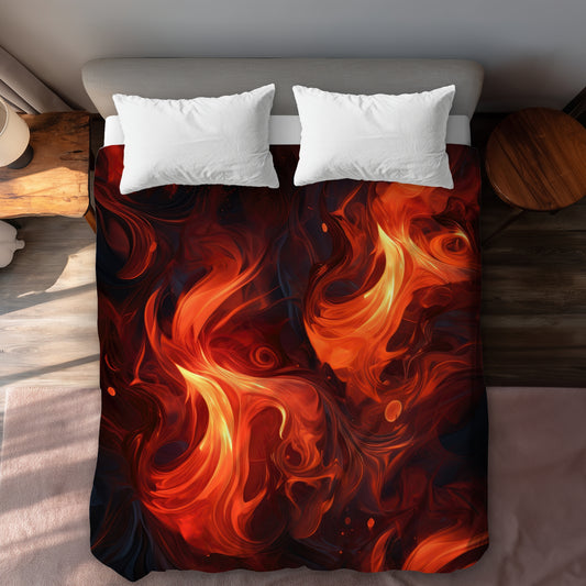 Fires of Heck Red Duvet Cover | Stylish Home Decor Bedding