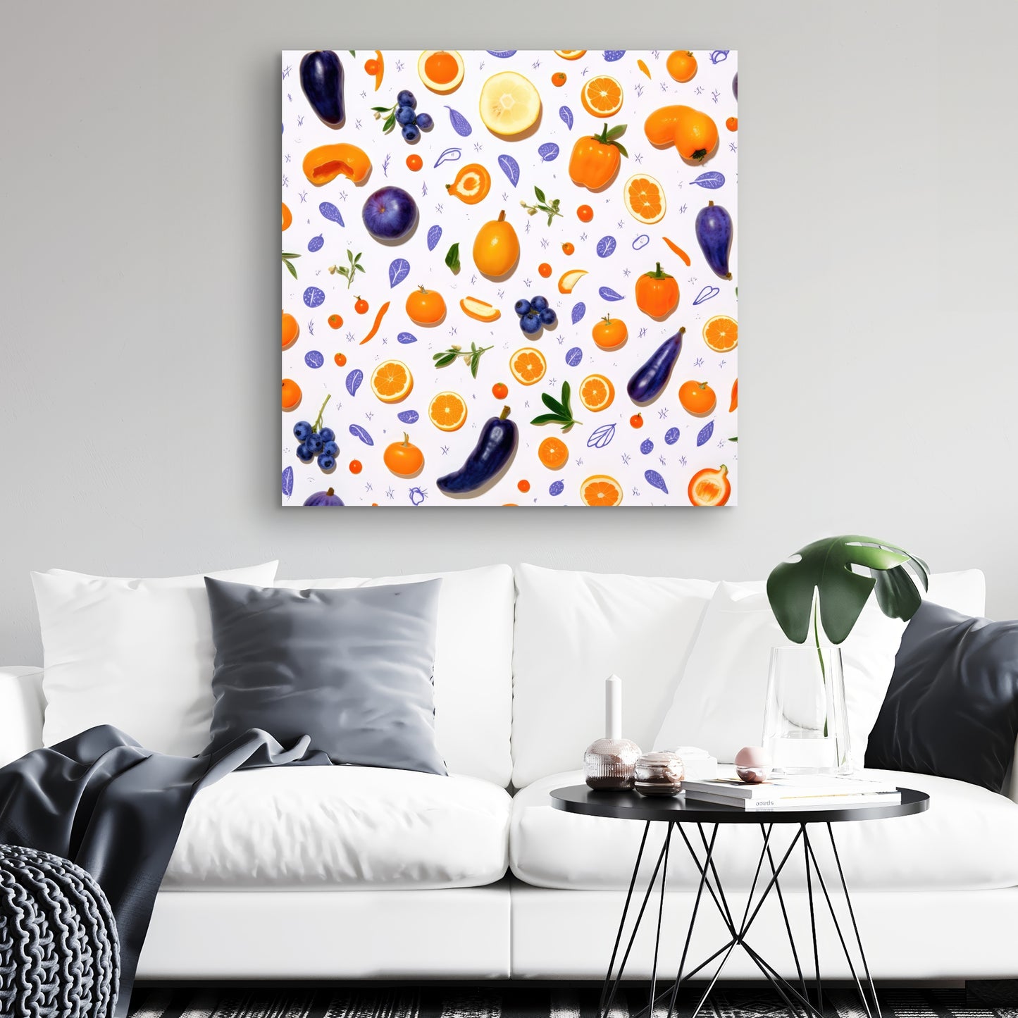 Orange and Purple Canvas - Vibrant Home Decor Art Piece