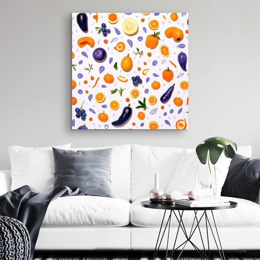Orange et violet - Toile 32"x32"