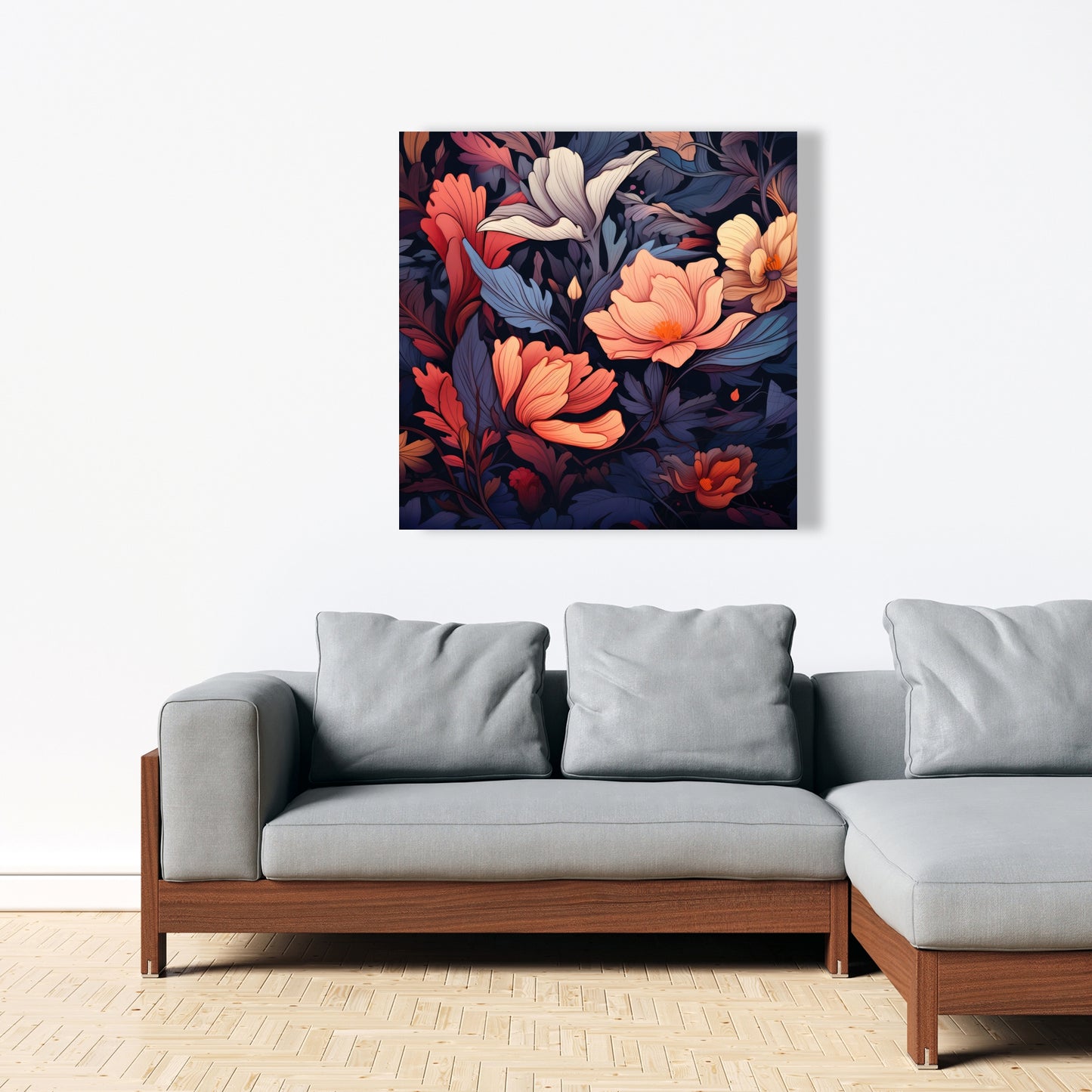 Blooming Uninterrupted - Gray Canvas for Home Decor