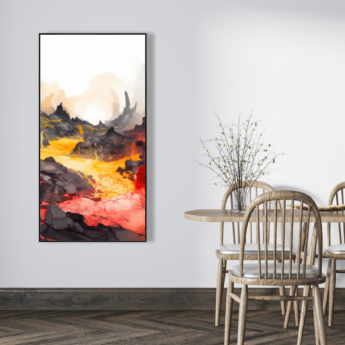 Hot and flowing - 36"x36" Framed canvas