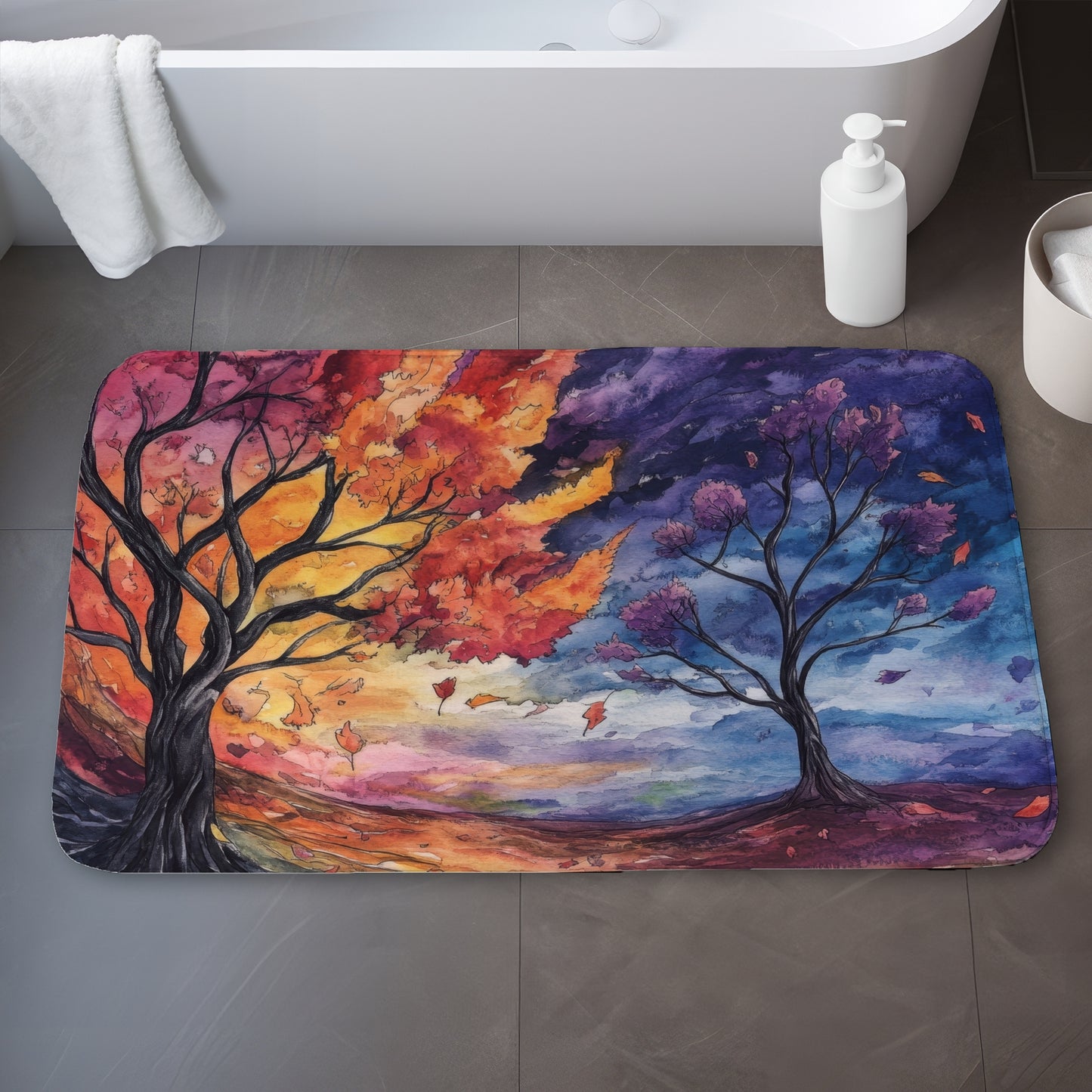 Before the storm - Yellow Bath Mat for Home Decor | Stylish Comfort