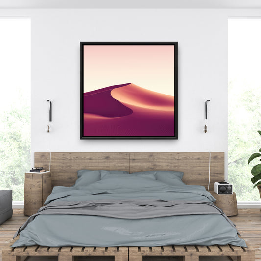 Setting Sands - Pink Framed Canvas for Home Decor | Art