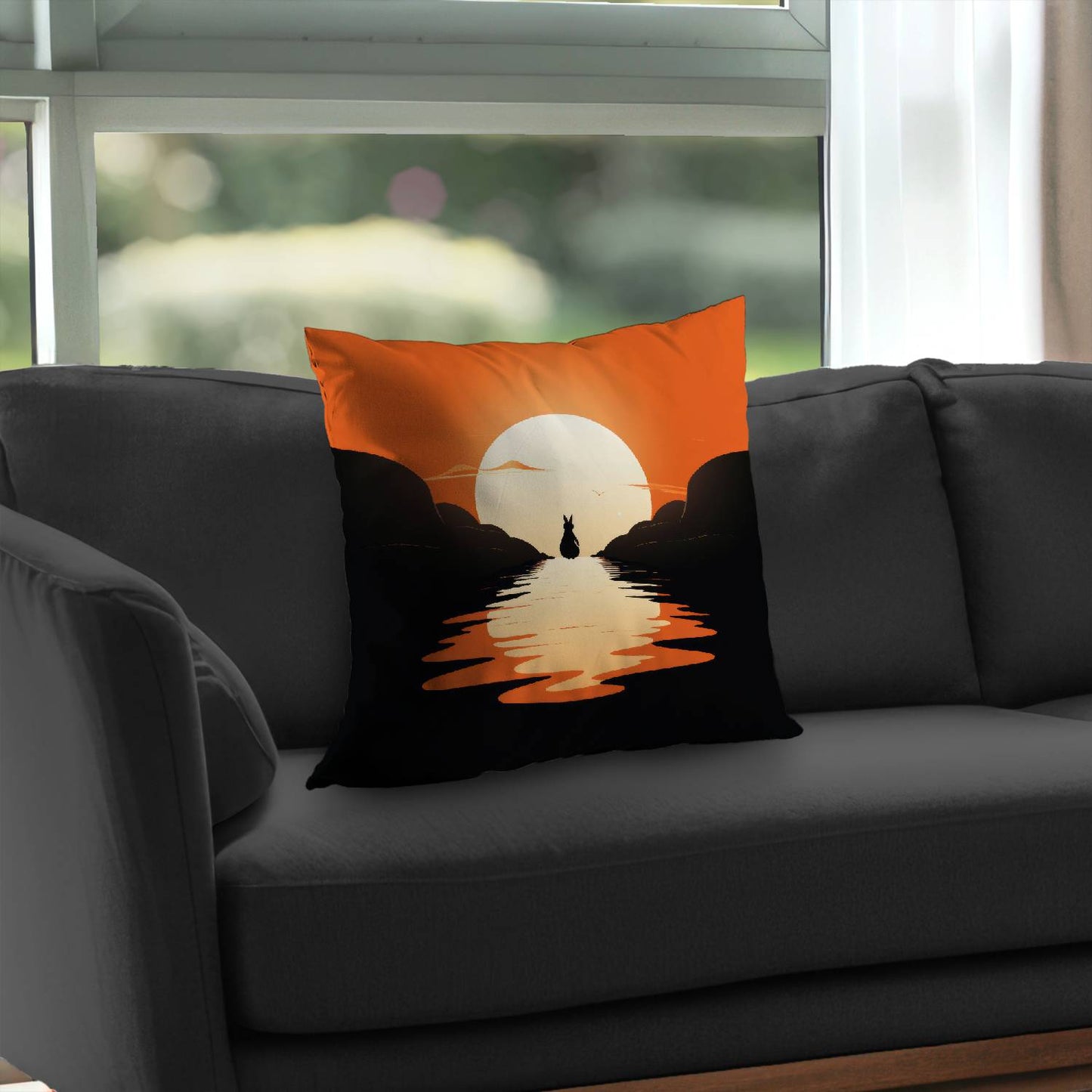 Running Away Black Poly Twill Throw Pillow - Home Decor Insert