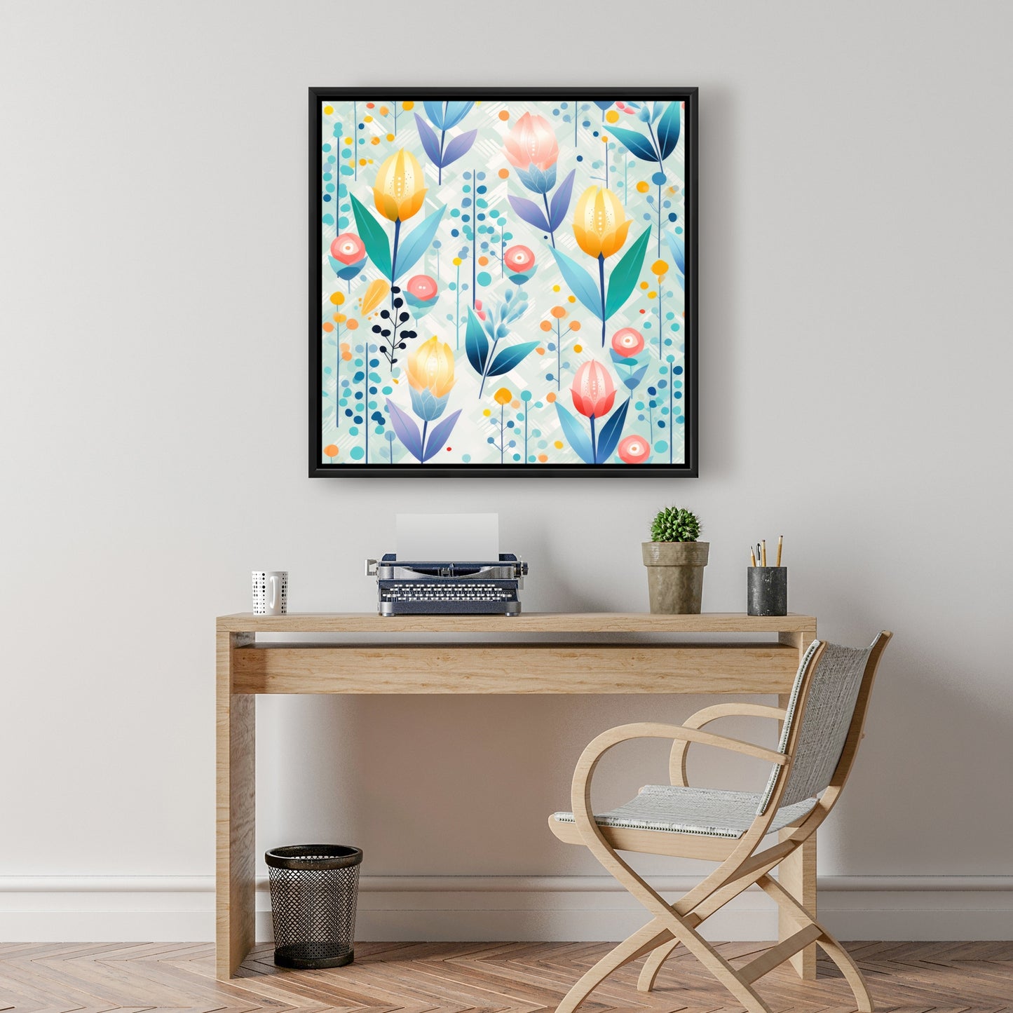Calming scents - Turquoise Framed Canvas for Home Decor