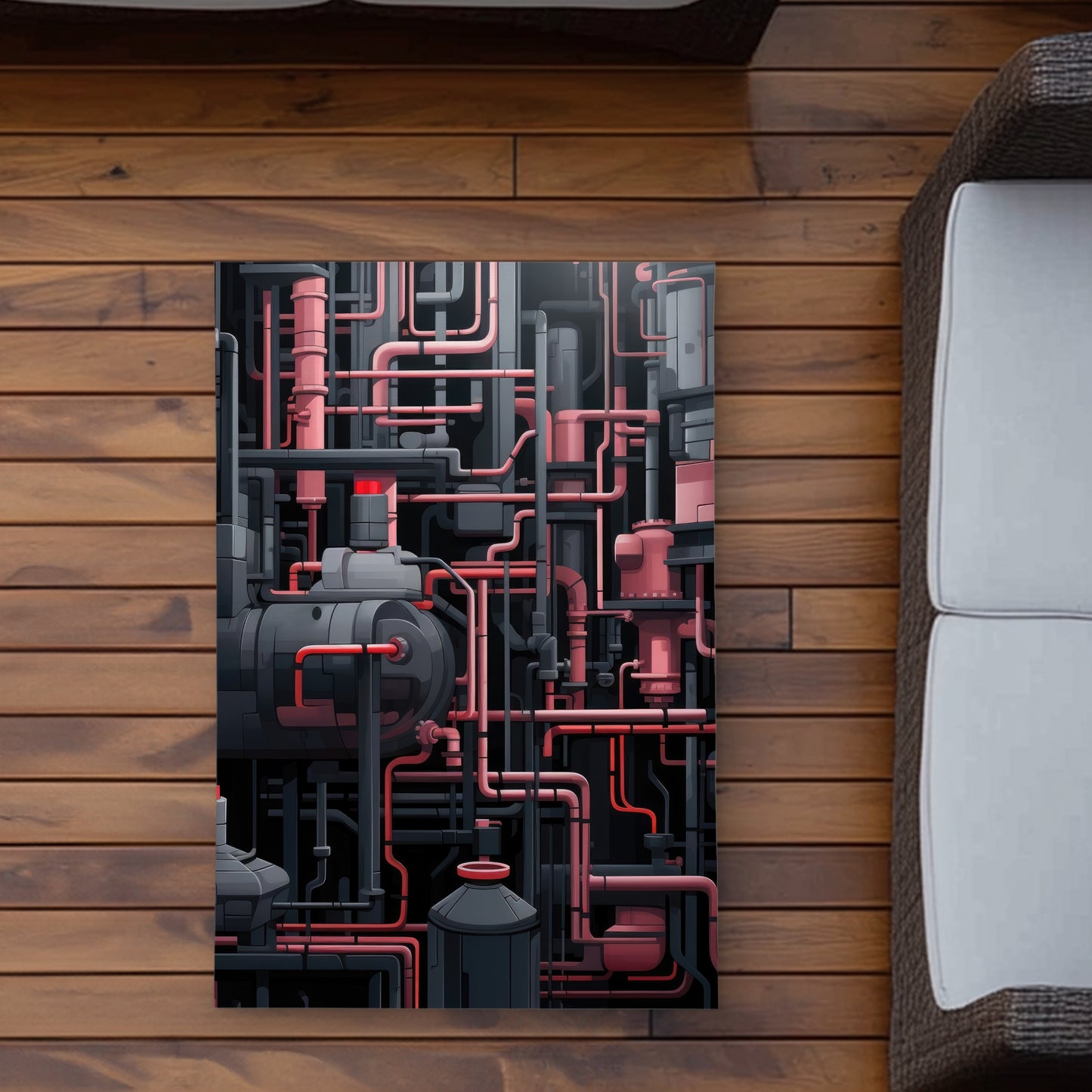 Dark Pipes Gray Outdoor Area Rug | Stylish Home Decor