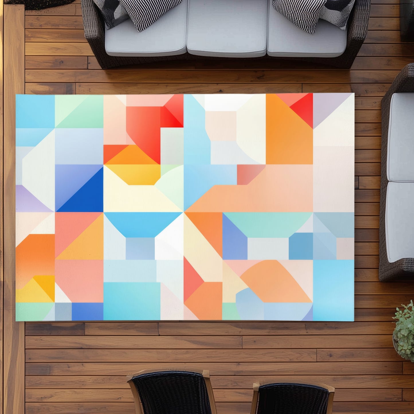 Geometric Cadence Red Outdoor Area Rug | Home Decor Essential