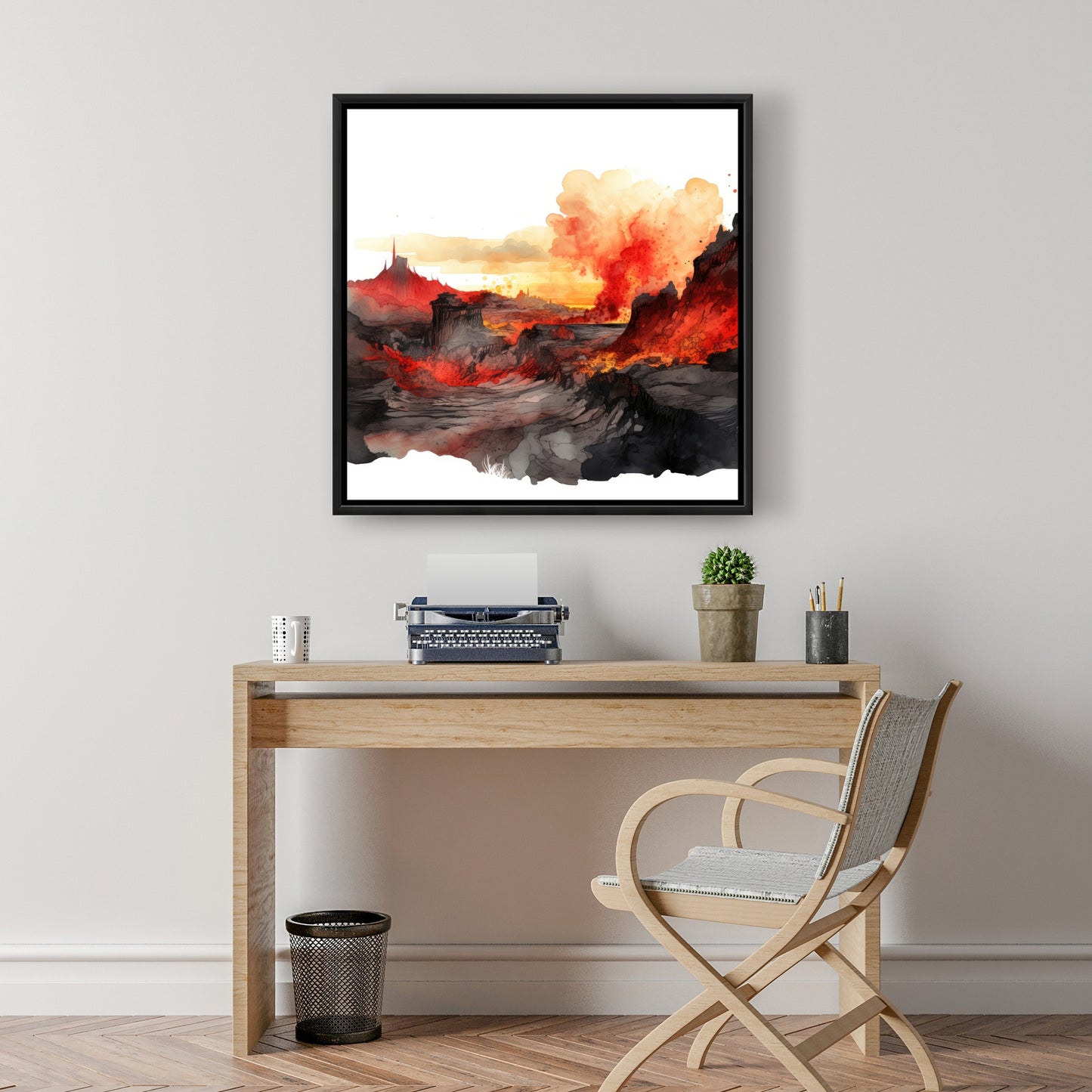 Minimalist Flow - White Framed Canvas for Home Decor