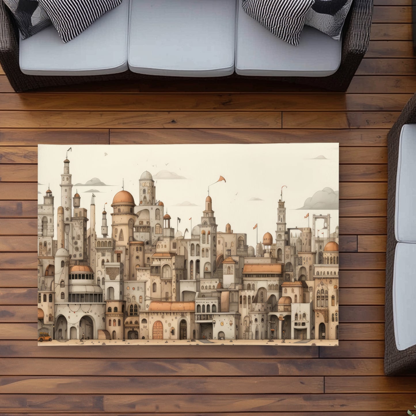 The Old Town Brown Outdoor Area Rug - Home Decor Essentials
