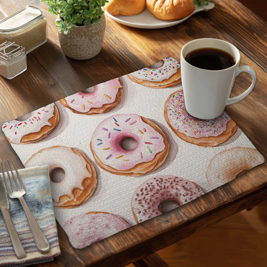 Donuts - 14"x18" Braided Polyester Placemat