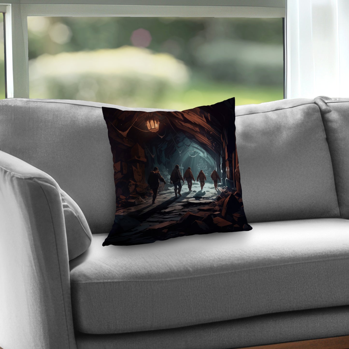 The catacombs Turquoise poly twill throw pillow - home decor