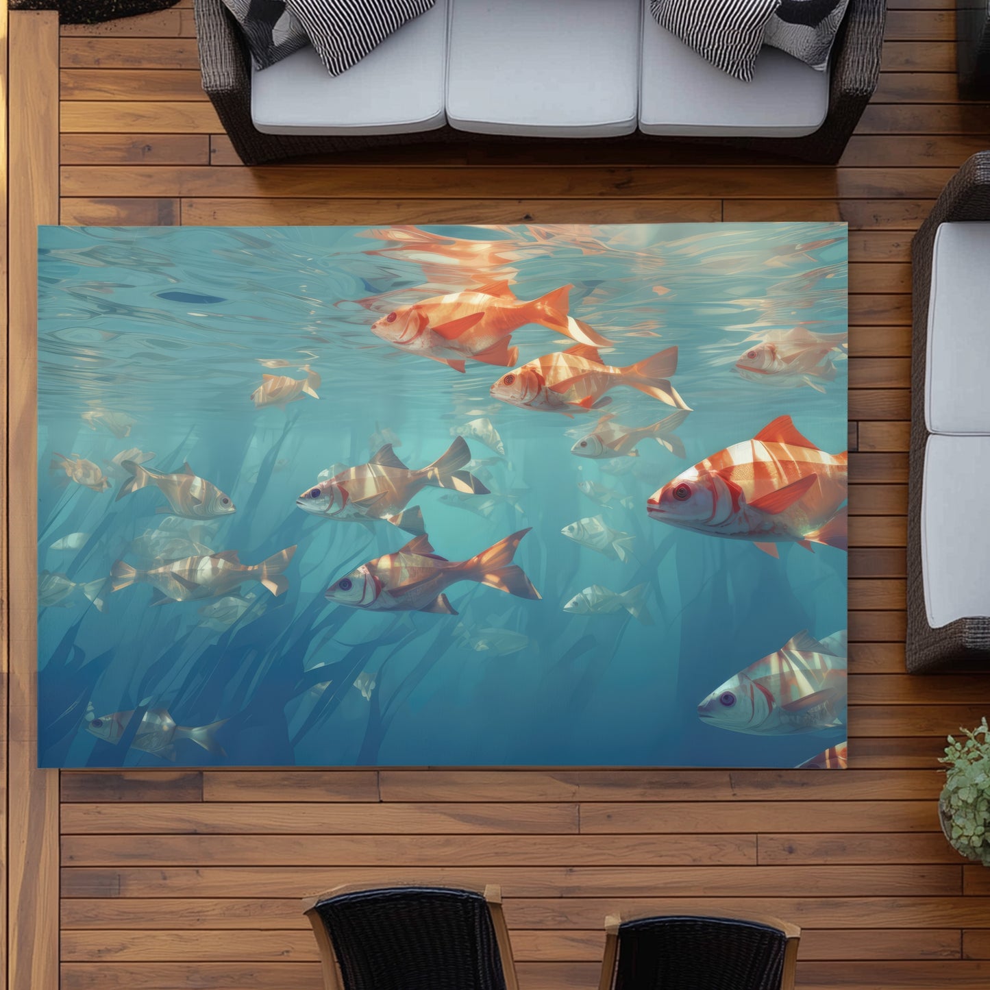Surface tension Blue Outdoor Area Rug for Home Decor | Stylish