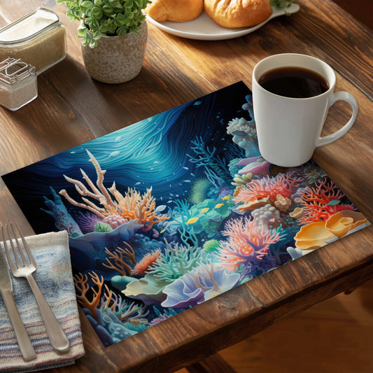The reef Purple Polyester Placemat | Stylish Home Decor
