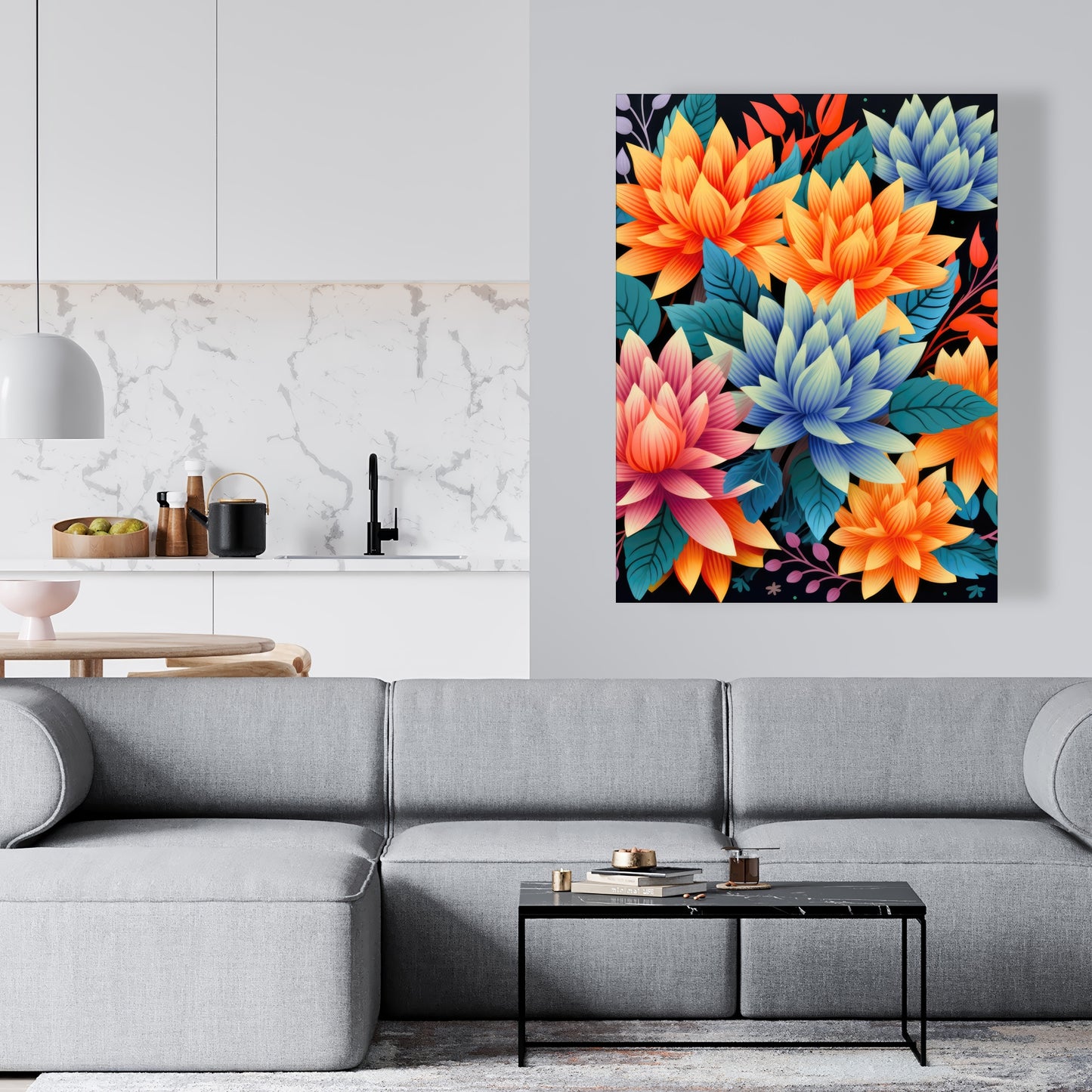 Color bouquet Turquoise Canvas for Stylish Home Decor