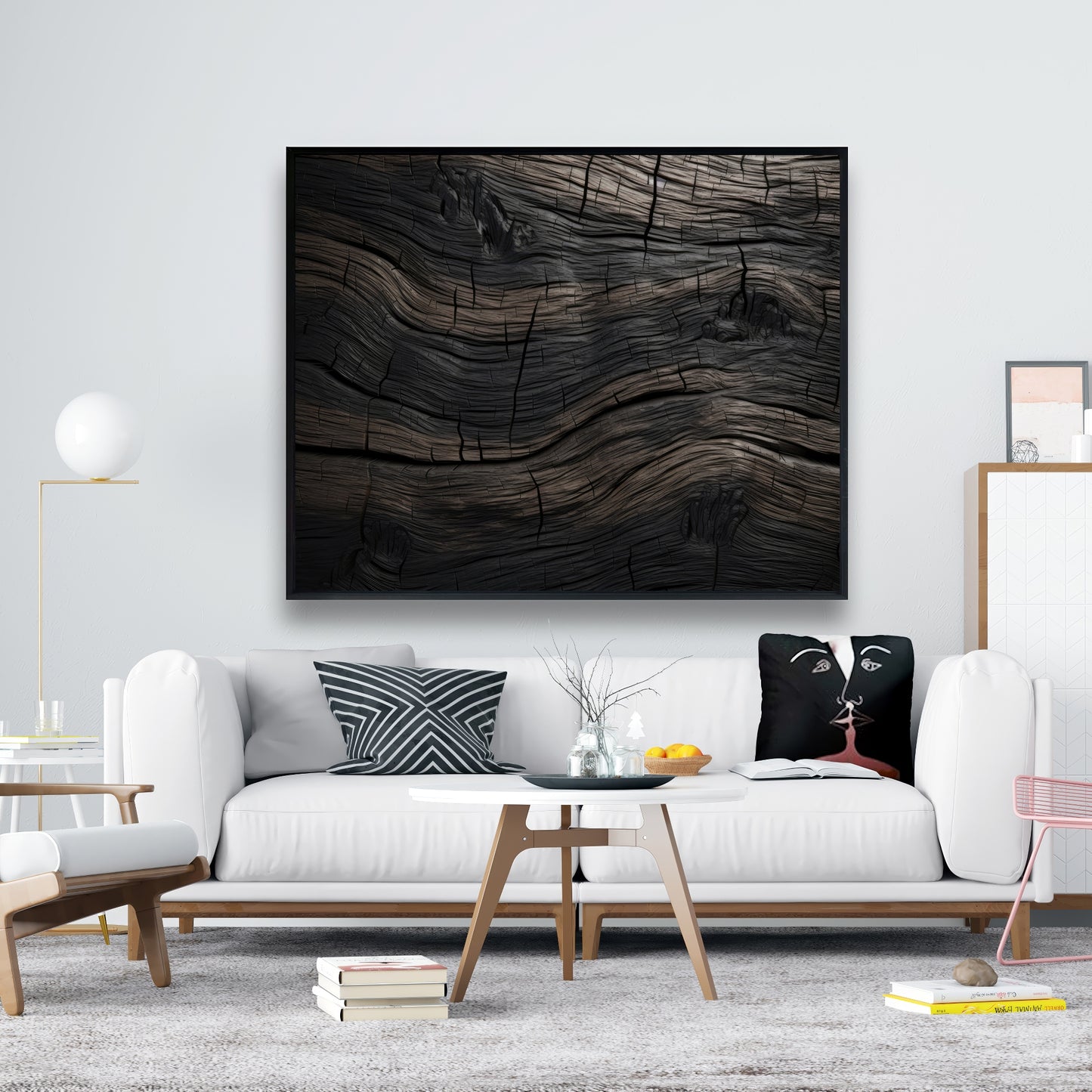 Dark wood - 36"x36" Framed canvas