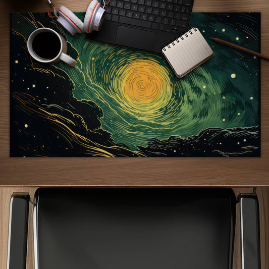 Turmoil in Space - Black Gaming Mat for Home Decor | Stylish Design