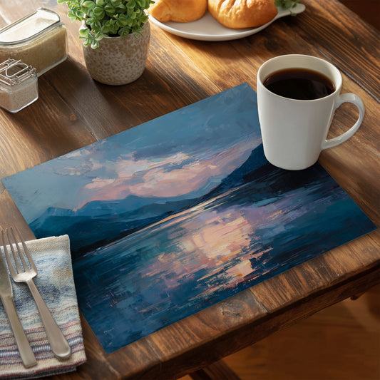 Reflect Beige Polyester Placemat for Elegant Home Decor